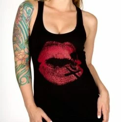 Cartel Ink Tanks Tops & Camis Kiss Of Death Black Women's Racer Back Tank Top