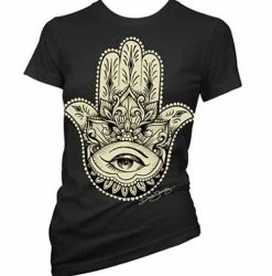 Cartel Ink T-Shirts Hamsa Tattoo Black Women's T Shirt
