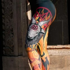Monsterdam Baphomet In Hell High Waist Gothic Leggings