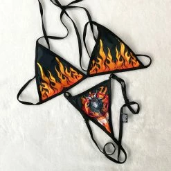 Monsterdam Swimwear Baphomet In Hell Bikini Top