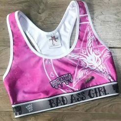 Monsterdam Bras Baphomet Print Scoop Neck Pink Top Bra