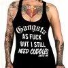 Cartel Ink Tanks Tops & Camis Gangsta As Fuck, But Still Need Cuddles Women's Racer Back Tank Top