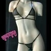 Monsterdam Swimwear Gothic Micro Mesh Bra And G-string Thong Set