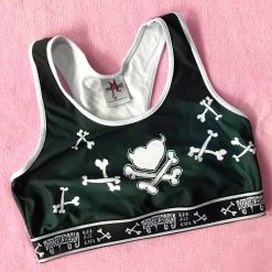 Monsterdam Bras Gothic Heart And Bones Racerback Top Bra