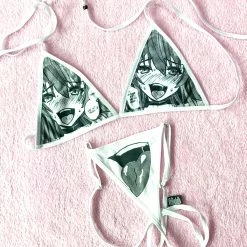 Monsterdam Swimwear Hentai Ahegao Halter Neck Bikini Top
