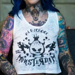 Monsterdam Tanks Tops & Camis Old School Scoop Neck Crop Top