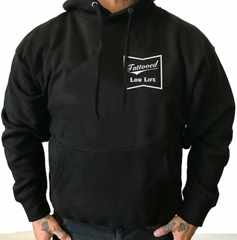 Cartel Ink Hoodies & Sweatshirts Tattooed Low Life Pullover Back Print Hoodie Men's Design-LIMITED EDITION 2 Cartel Ink Hoodies & Sweatshirts Tattooed Low Life Pullover Back Print Hoodie Men's Design-LIMITED EDITION - Image 2