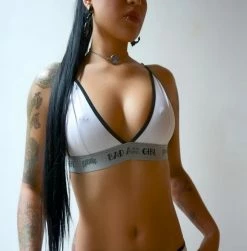 Monsterdam Bras White Bad Ass Girl Sports Bra