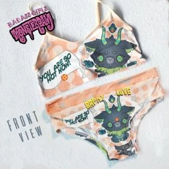 Monsterdam Skirts So Hot Low Waist Panty & Boobier Set -Cartel Ink Shop womens panty and bra lounge set rebelsmarket 2