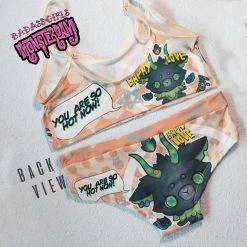 Monsterdam Skirts So Hot Low Waist Panty & Boobier Set -Cartel Ink Shop womens panty and bra lounge set rebelsmarket 3