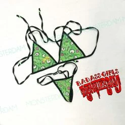Monsterdam Swimwear Zombie Eyes Adjustable Mini Bra & G-string Thong Set
