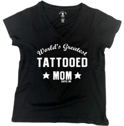 Cartel Ink T-Shirts World's Greatest Tattooed Mom Women's Plus Size V-Neck